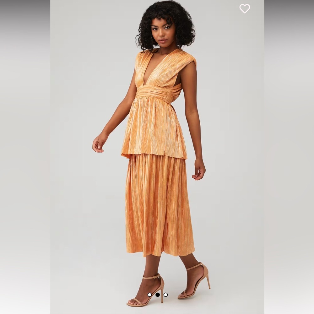 Sabina Musayev Ophelia Pliss Lurex Midi Dress